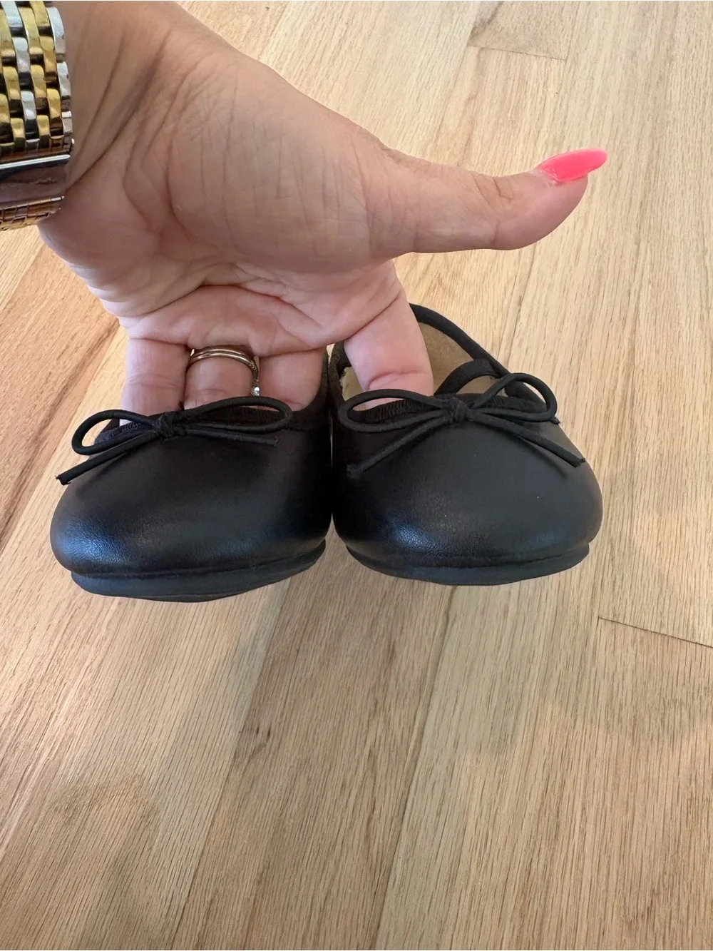 Cat & Jack Black Toddler Bow Flats